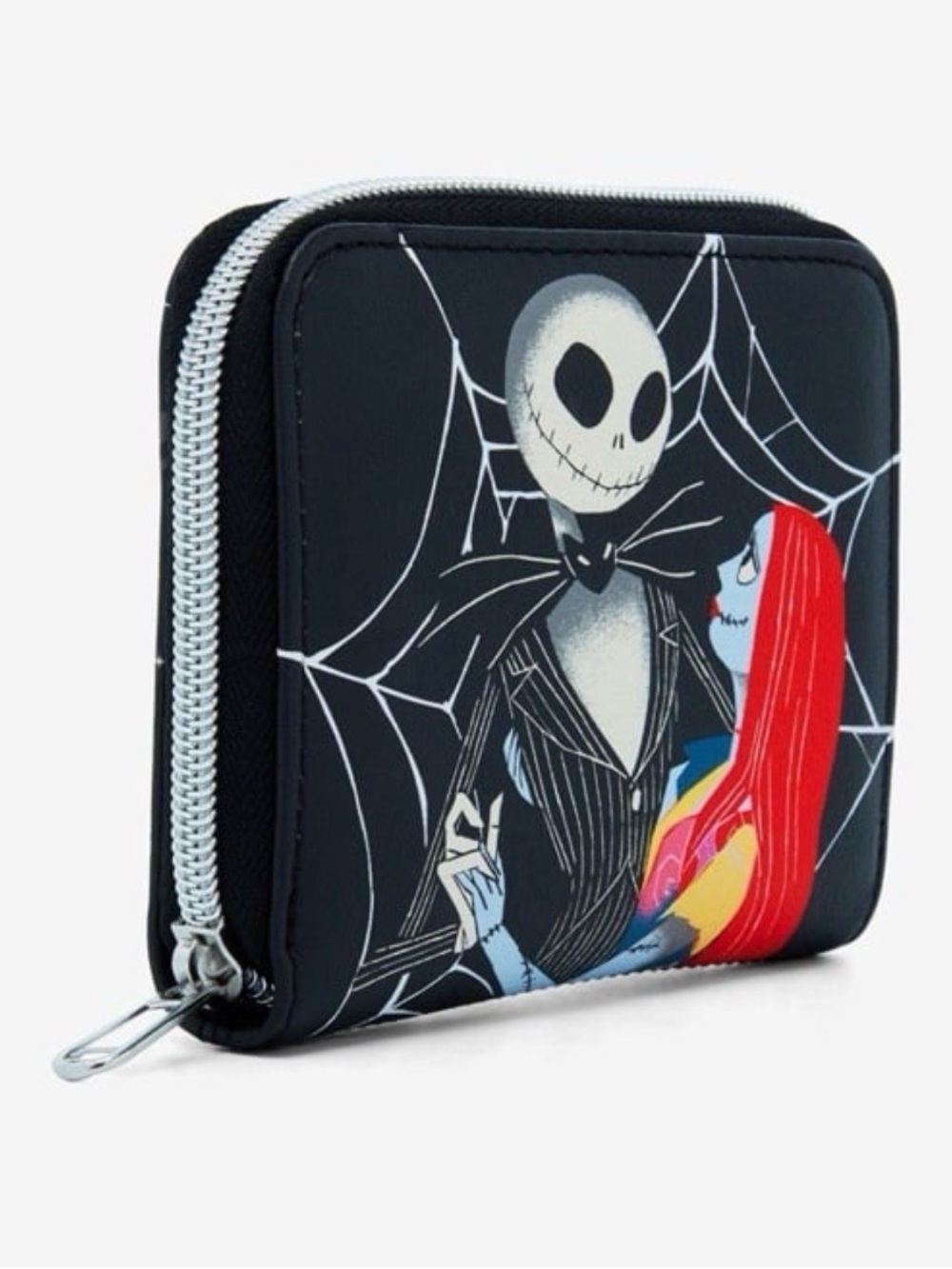 NWT Loungefly Disney Jack&Sally Spiderweb Mini Zipper Wallet. - Picture 2 of 4